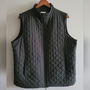 Liz Claiborne sport quilted full zip outdoor vest dirty army green color